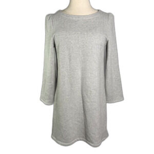 Emerson Fry Alice Dress, Size L, WARM, 100% Cotton, Long Sleeve Herringbone Gray